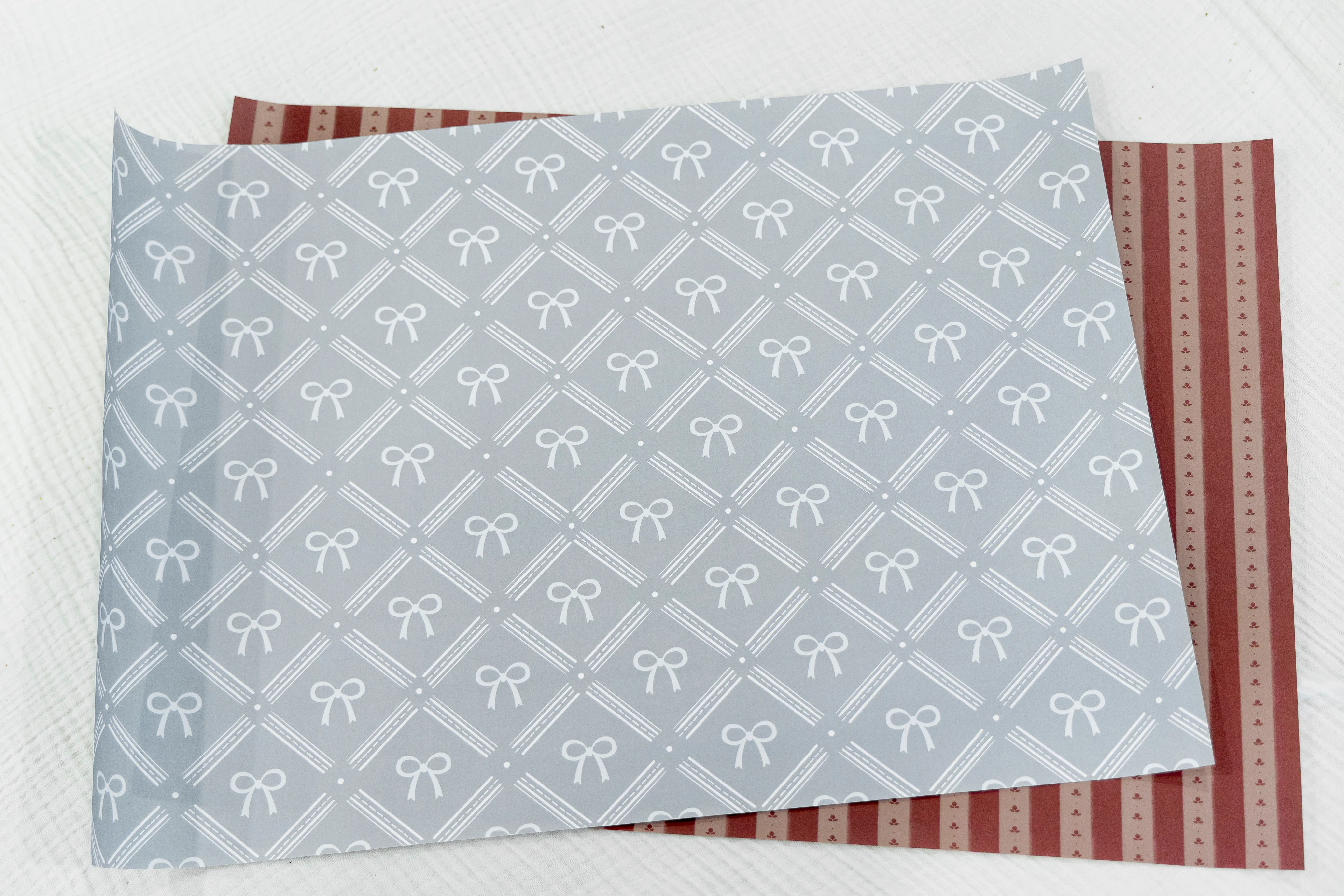 Blue Bow Patterned Gift Wrapping Paper - Image 6