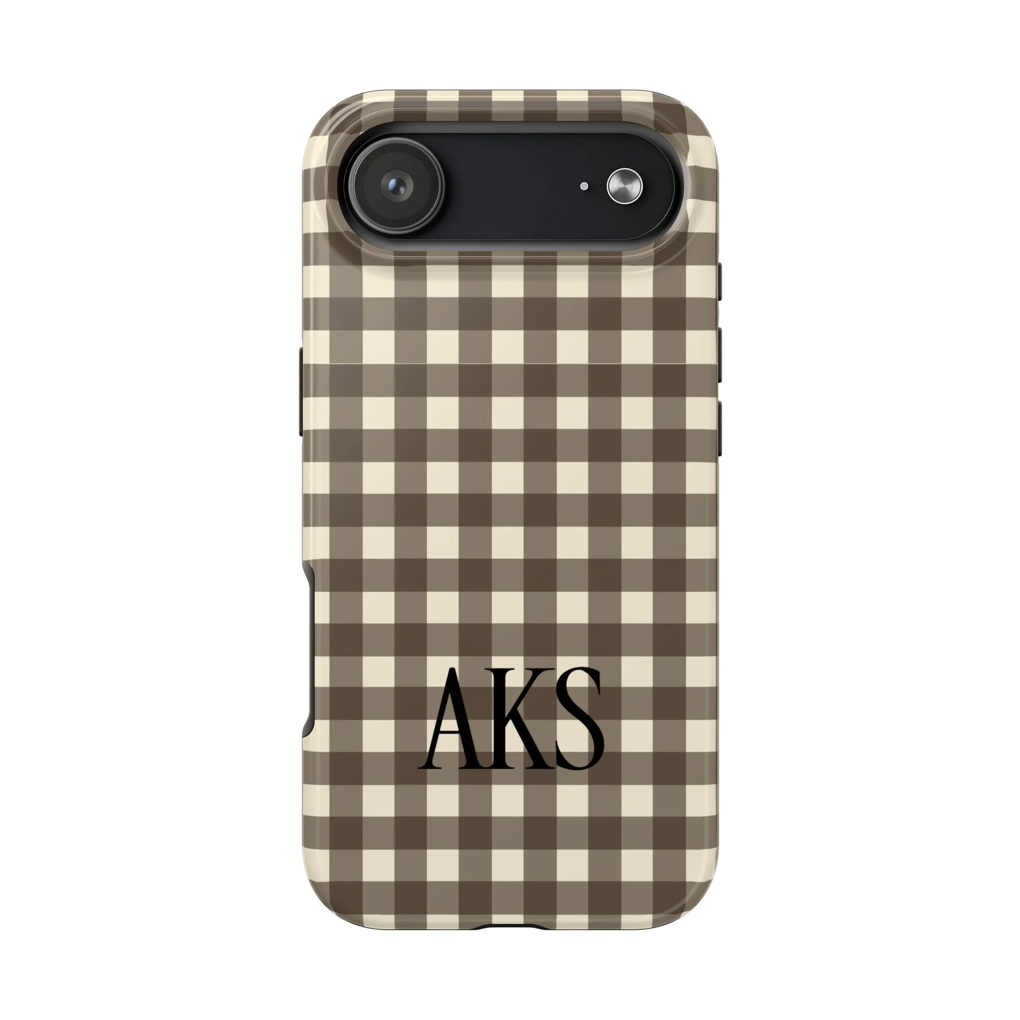 Customizable Brown Gingham Phone Case - Image 10