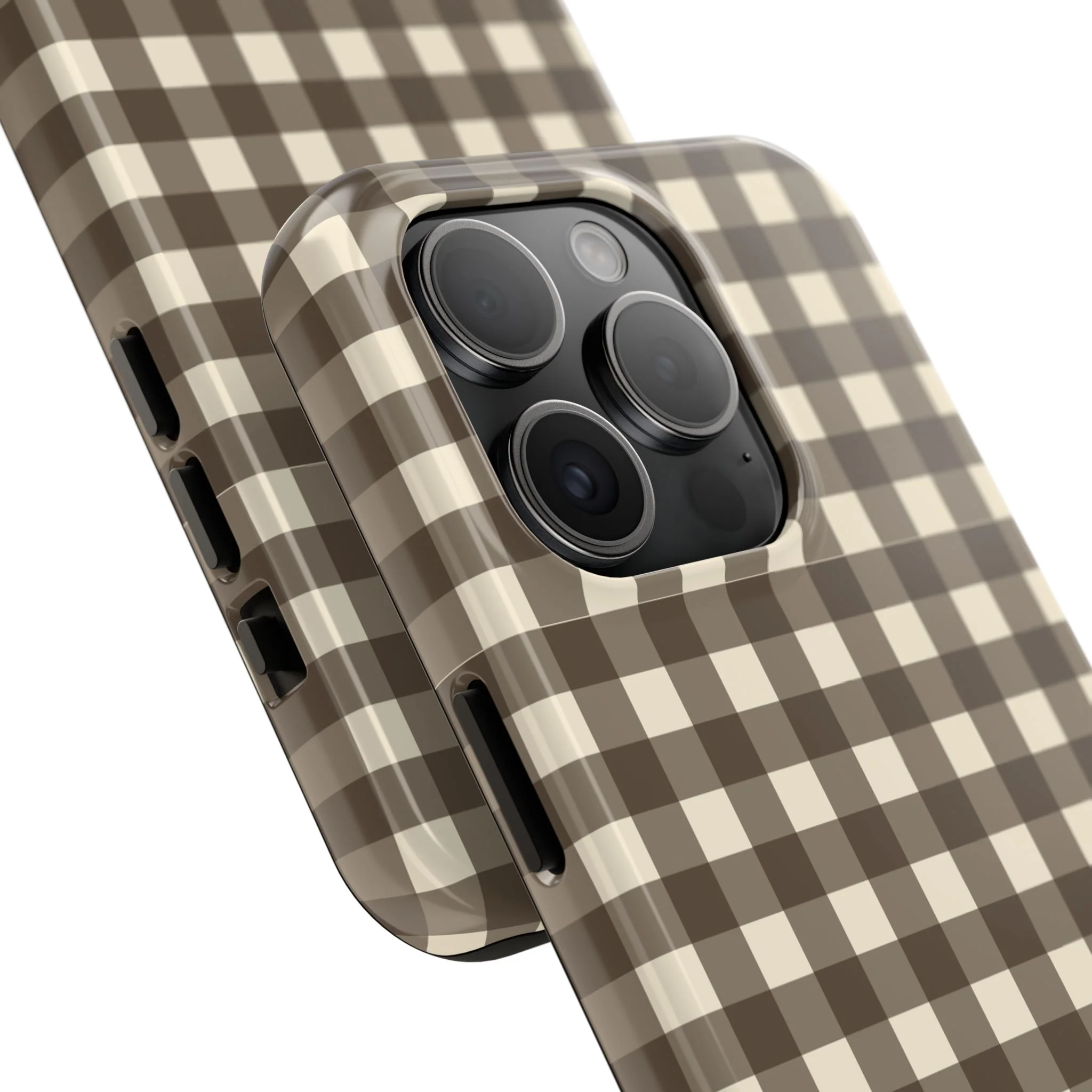Customizable Brown Gingham Phone Case - Image 14