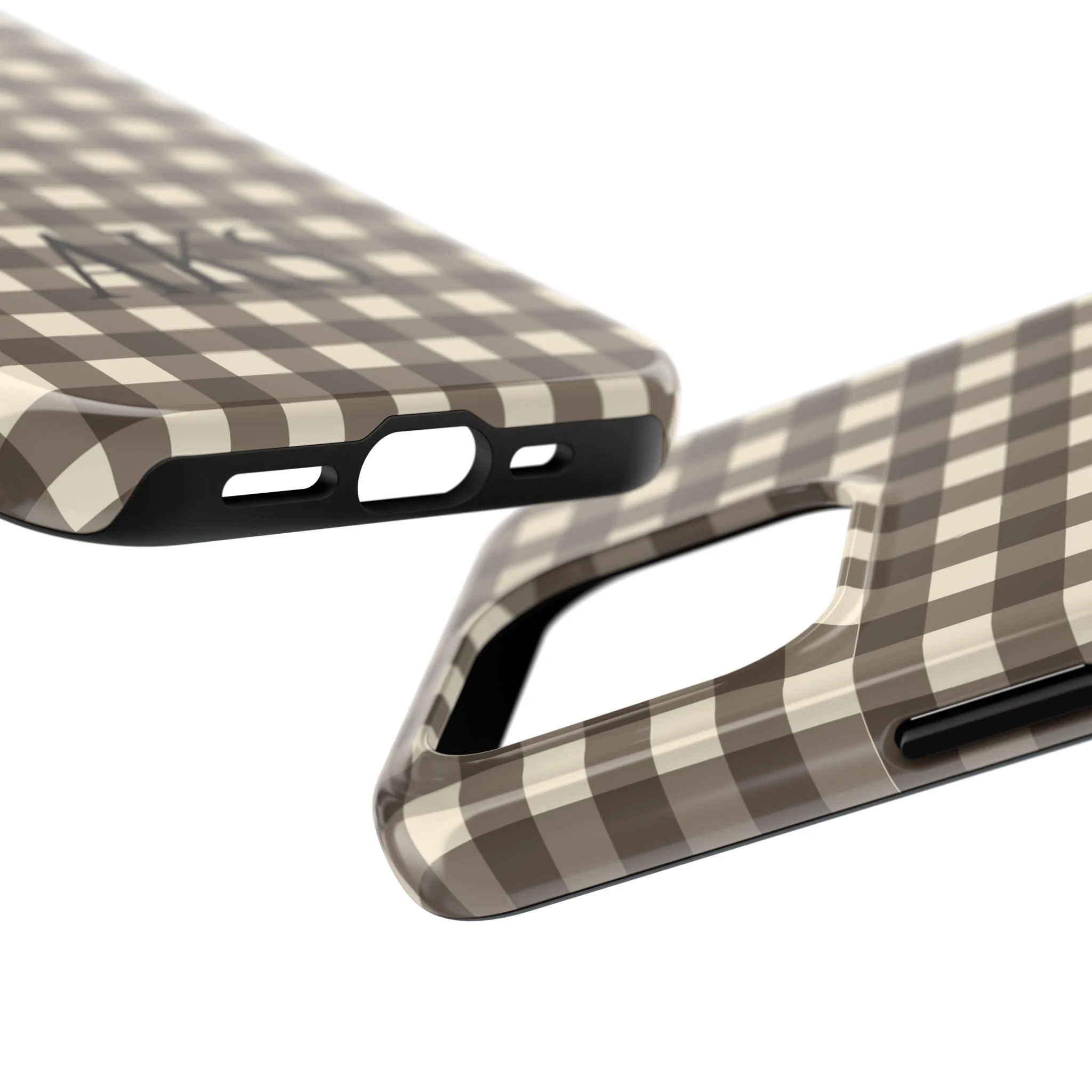 Customizable Brown Gingham Phone Case - Image 15