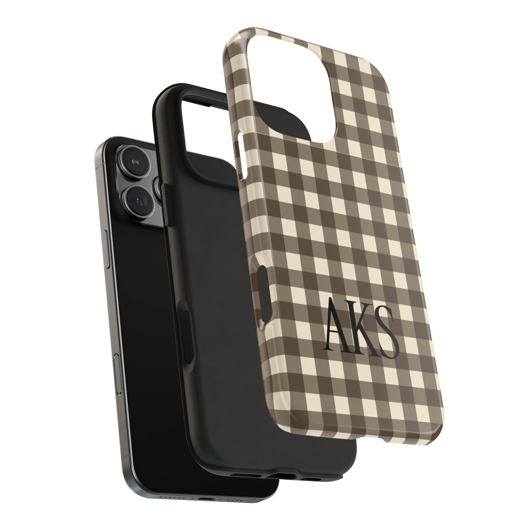 Customizable Brown Gingham Phone Case - Image 20