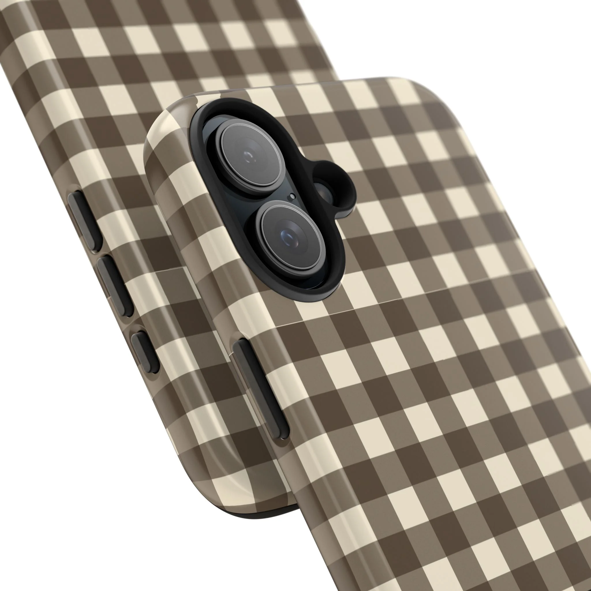 Customizable Brown Gingham Phone Case - Image 23