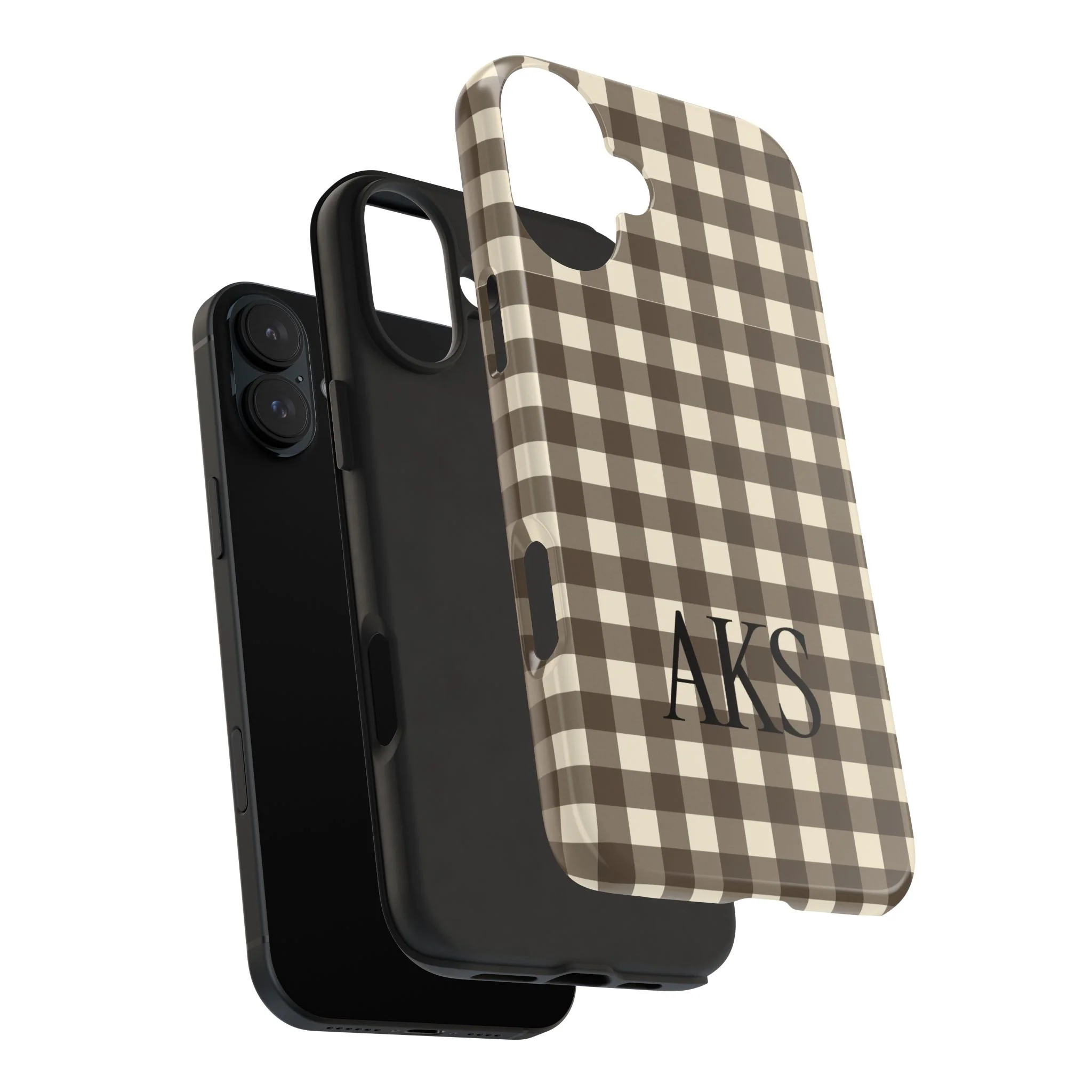 Customizable Brown Gingham Phone Case - Image 24