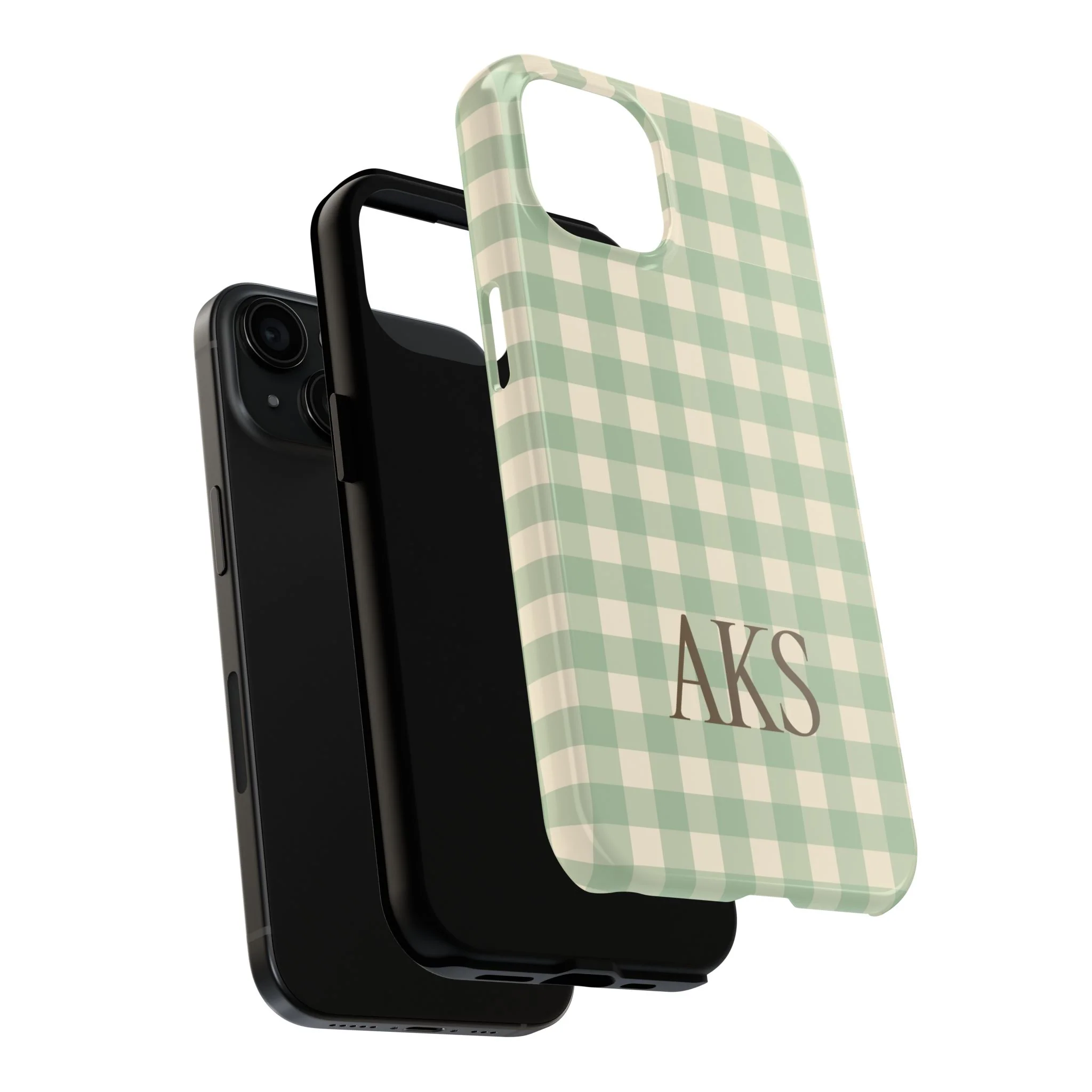 Customizable Green Gingham Phone Case - Image 13
