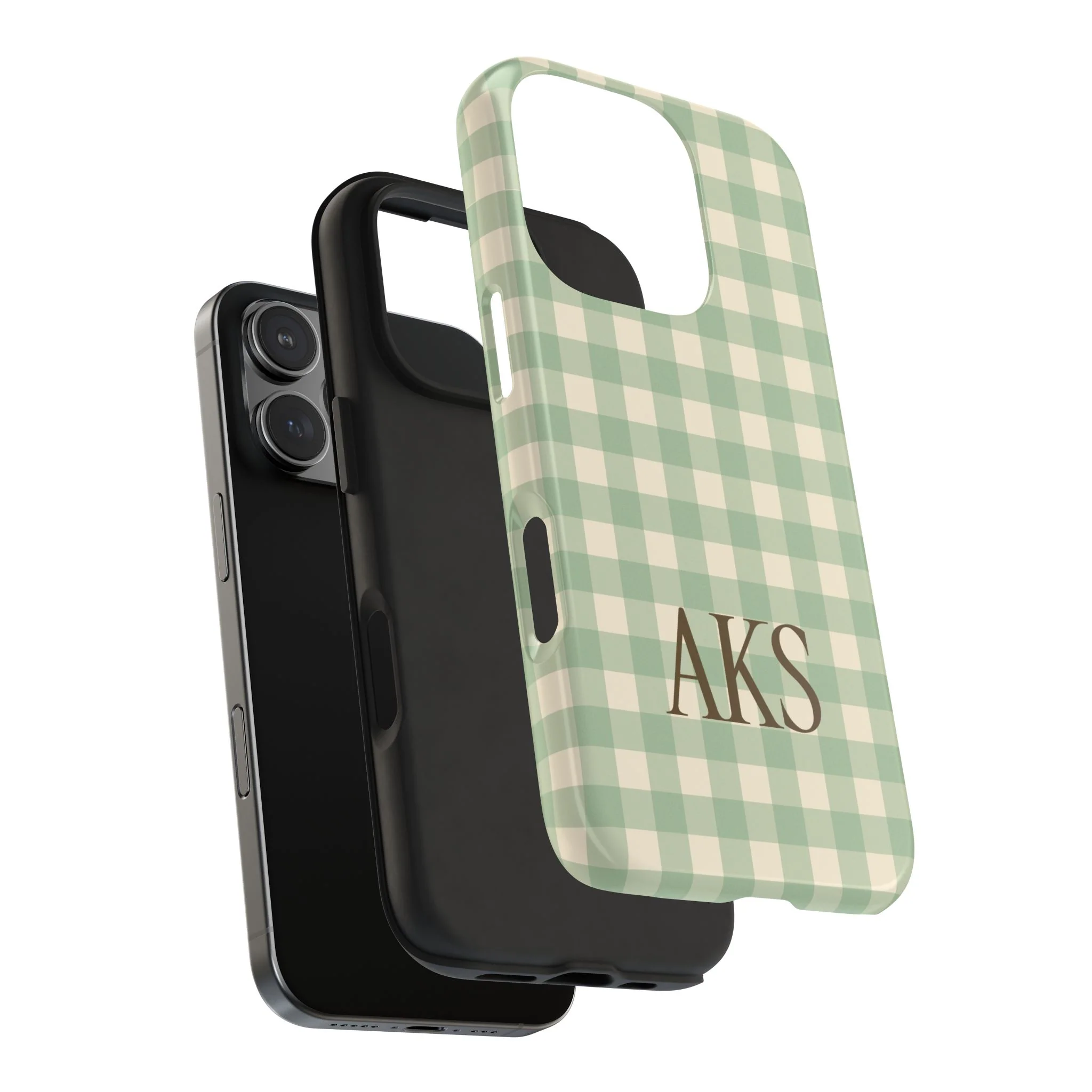 Customizable Green Gingham Phone Case - Image 18