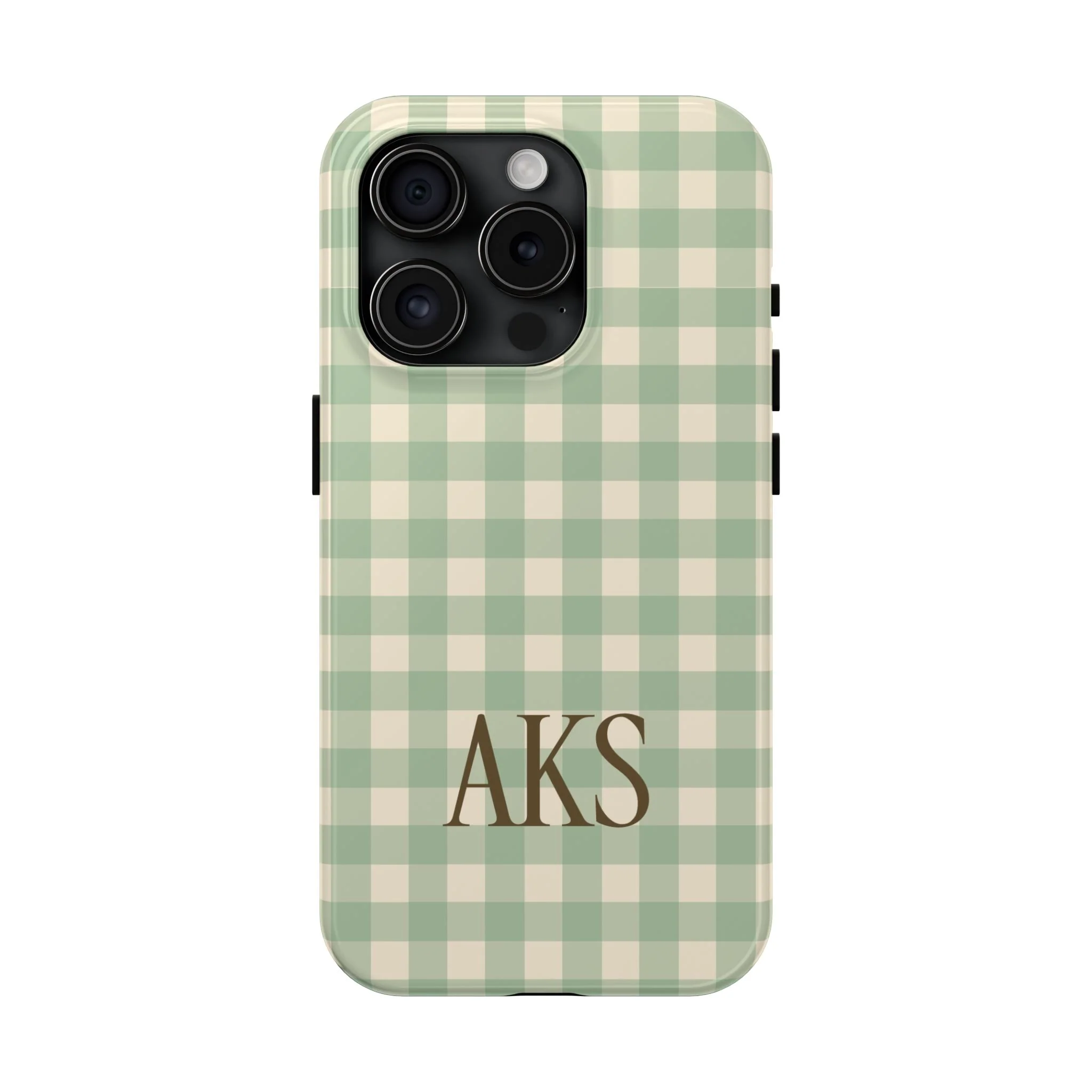 Customizable Green Gingham Phone Case - Image 3