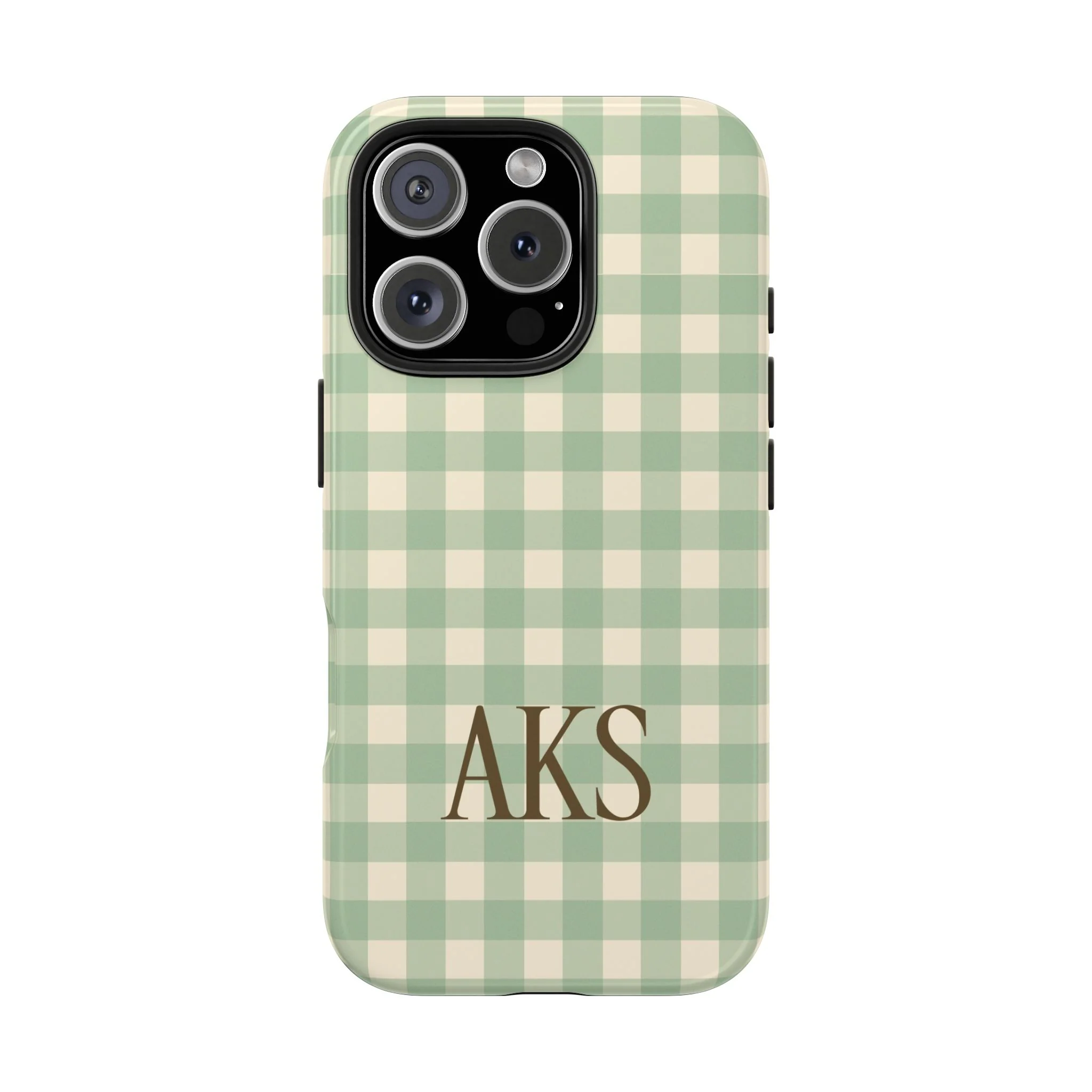 Customizable Green Gingham Phone Case - Image 4