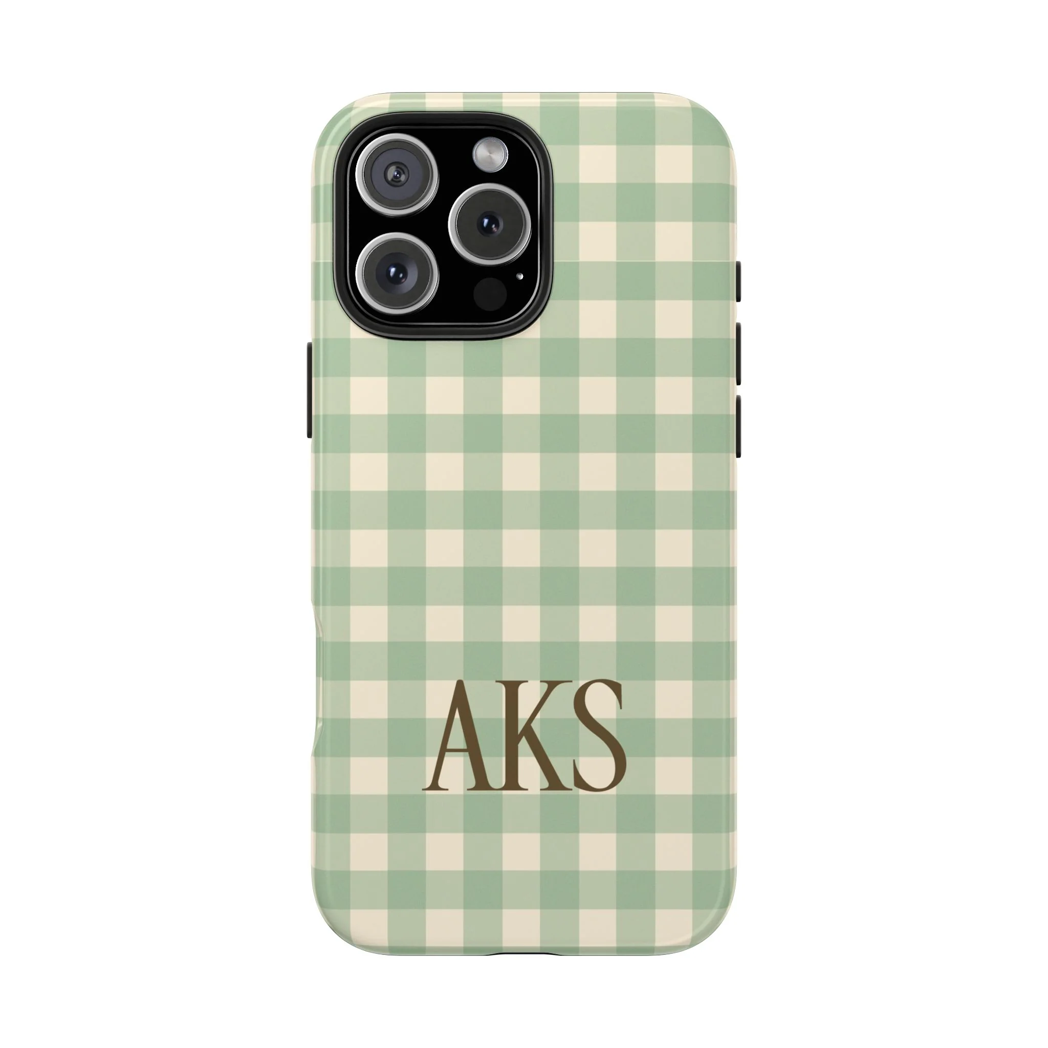 Customizable Green Gingham Phone Case - Image 5