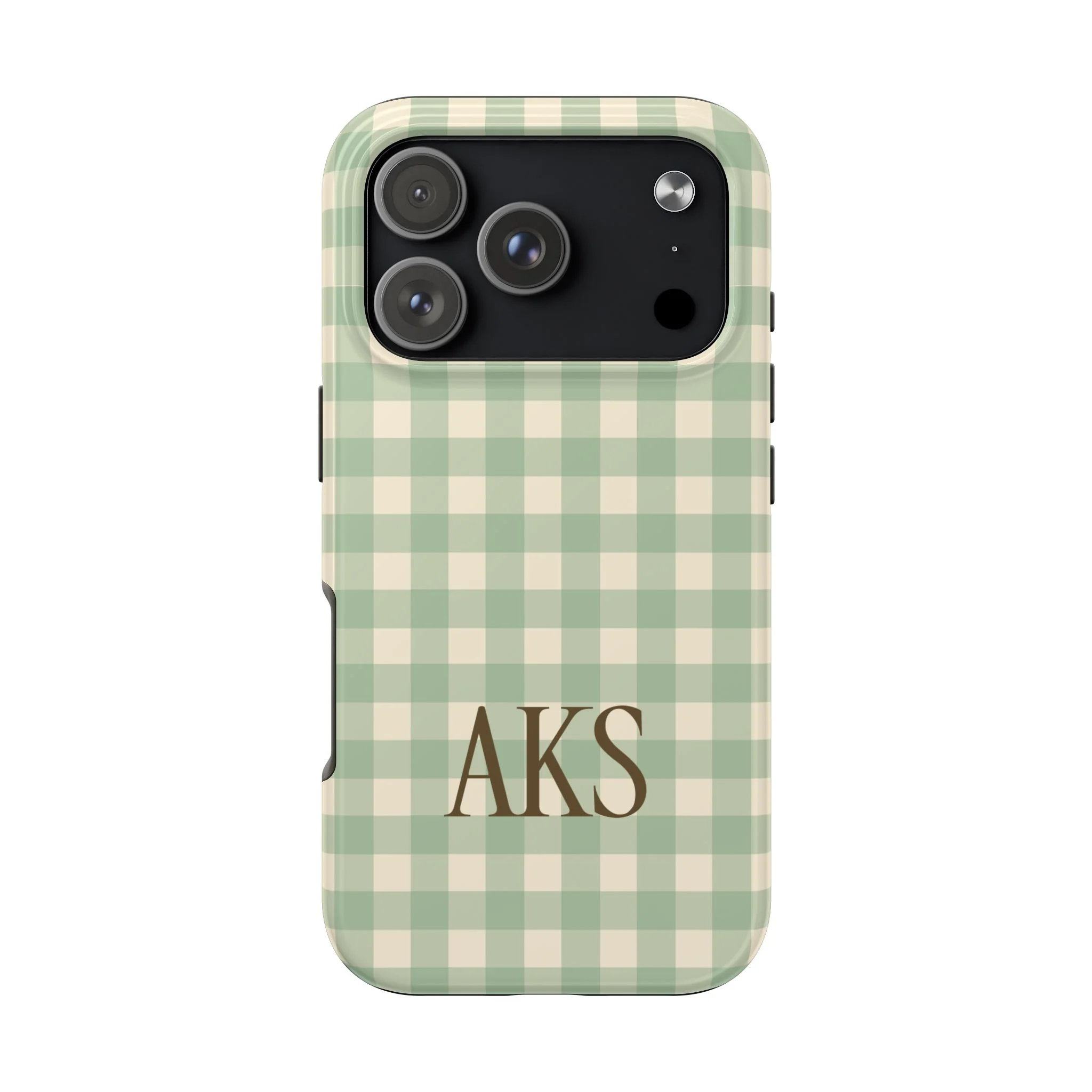 Customizable Green Gingham Phone Case - Image 8