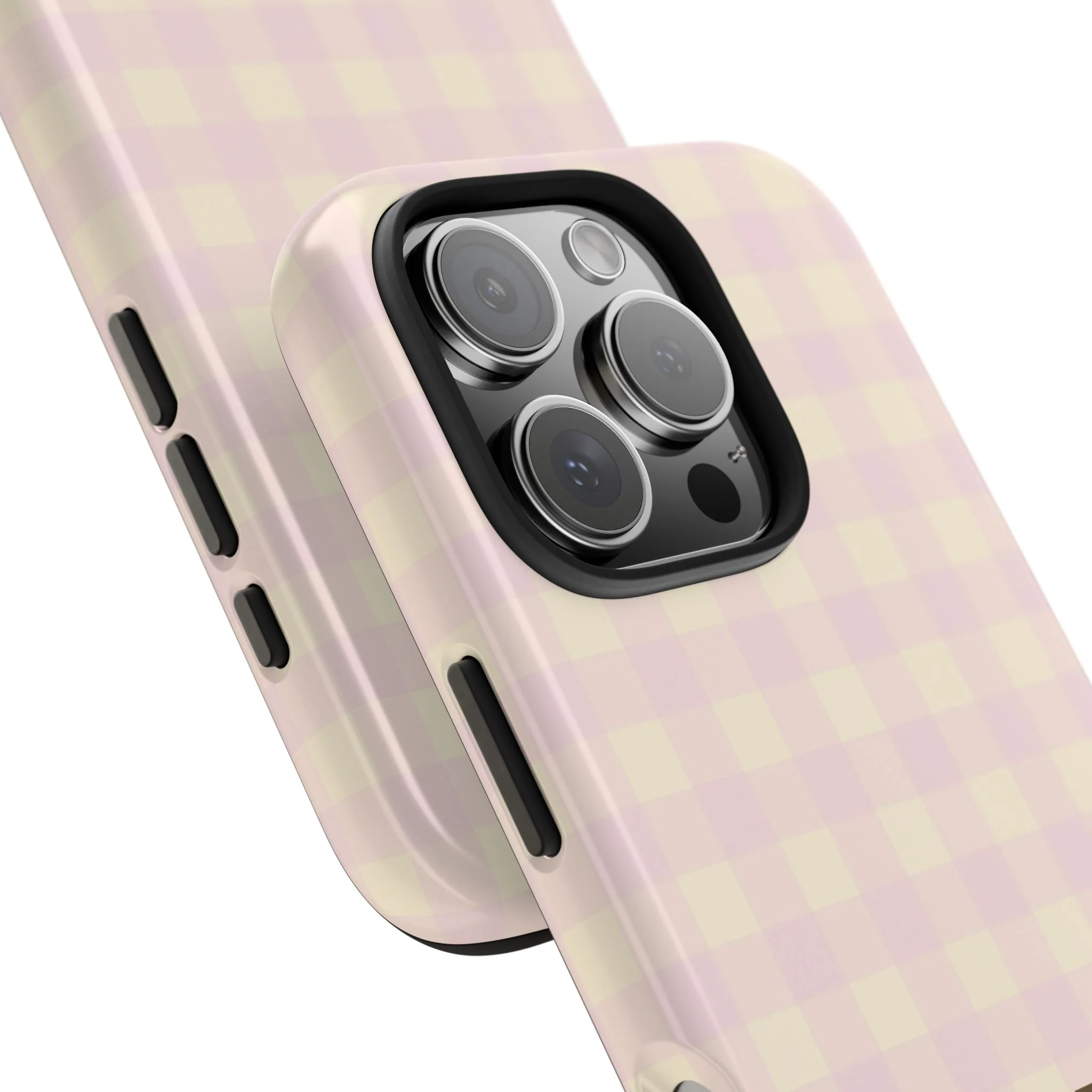 Customizable Pink & Yellow Gingham Phone Case - Image 17