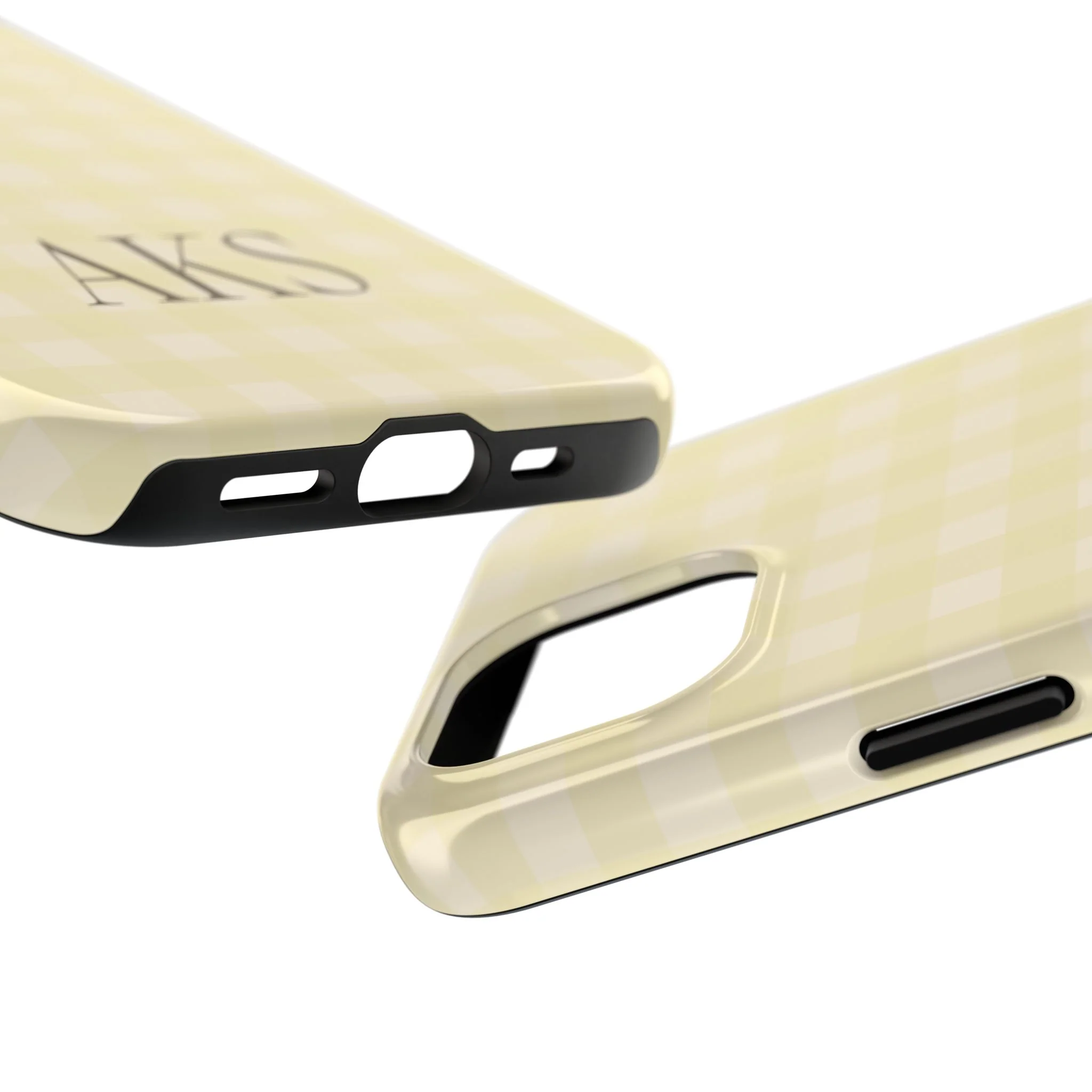 Customizable Yellow Gingham Phone Case - Image 12
