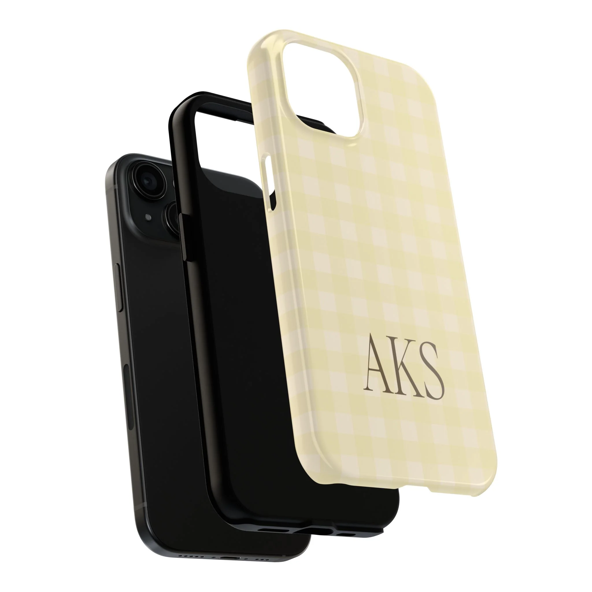 Customizable Yellow Gingham Phone Case - Image 13
