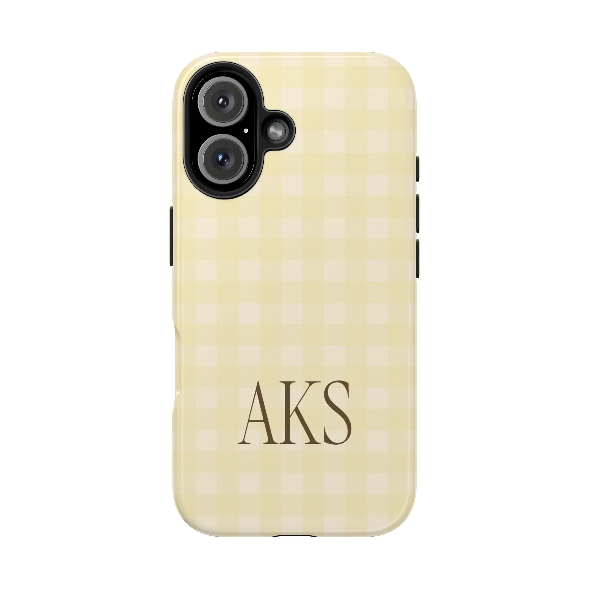 Customizable Yellow Gingham Phone Case - Image 6