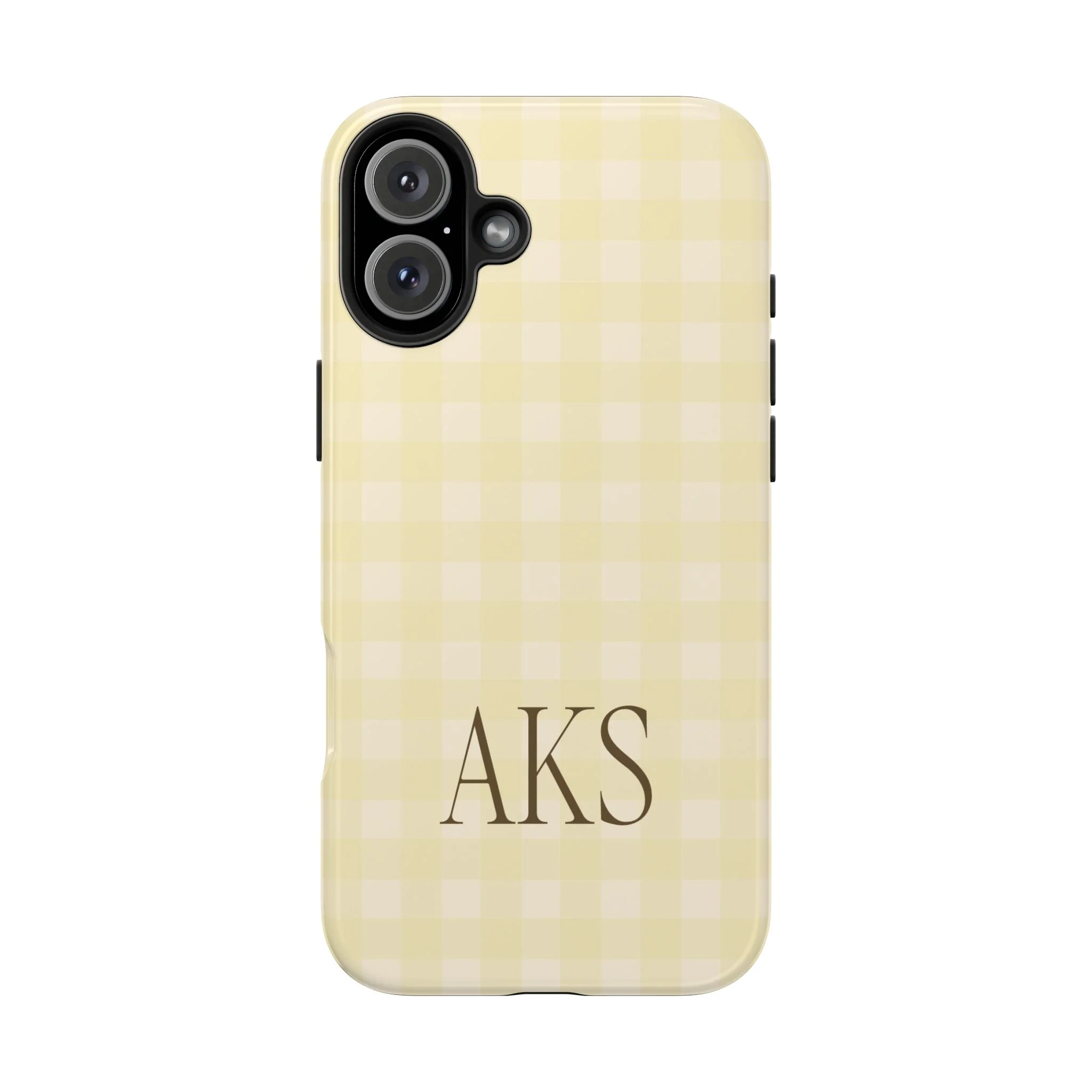 Customizable Yellow Gingham Phone Case - Image 7