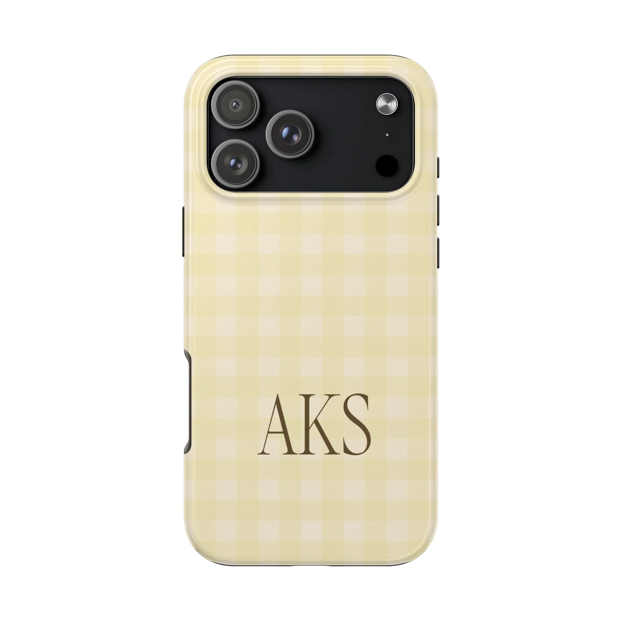 Customizable Yellow Gingham Phone Case - Image 9