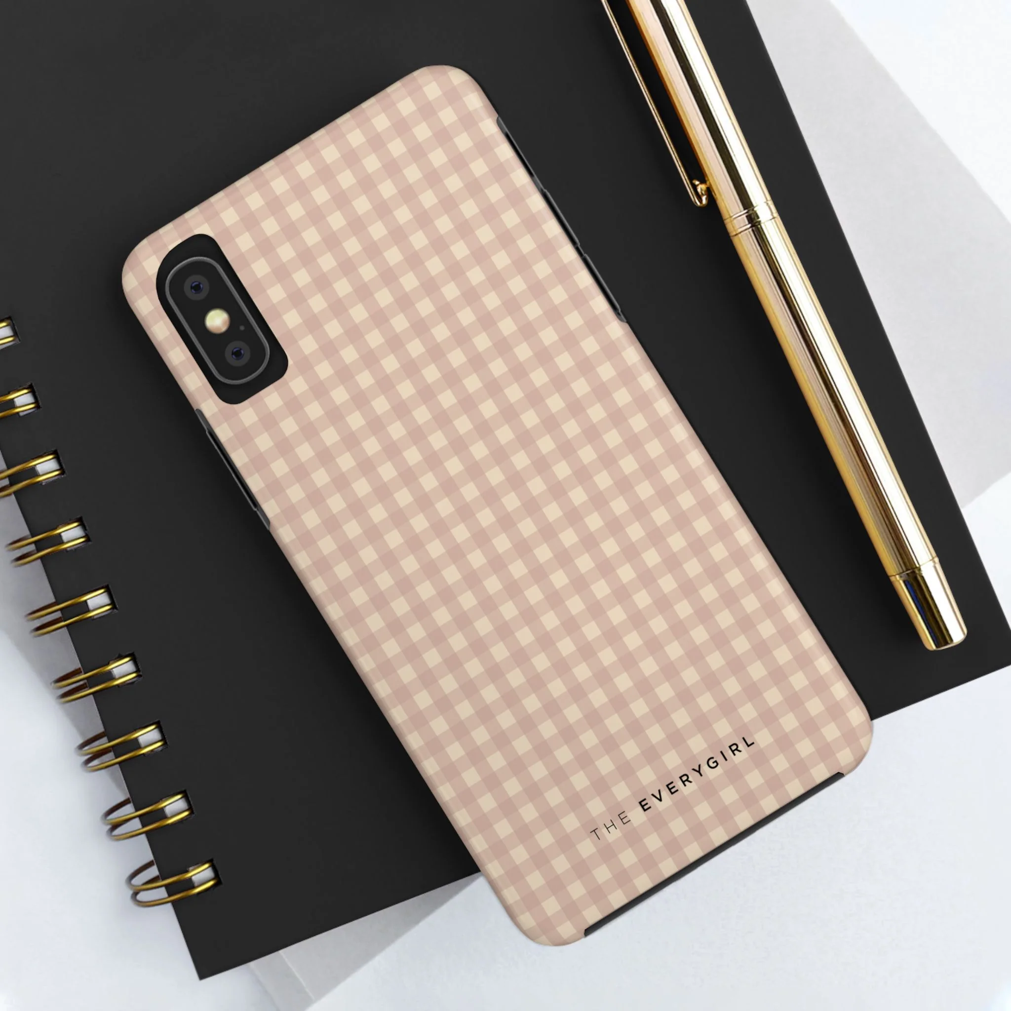 Neutral Blush Gingham IPhone Case - Image 41