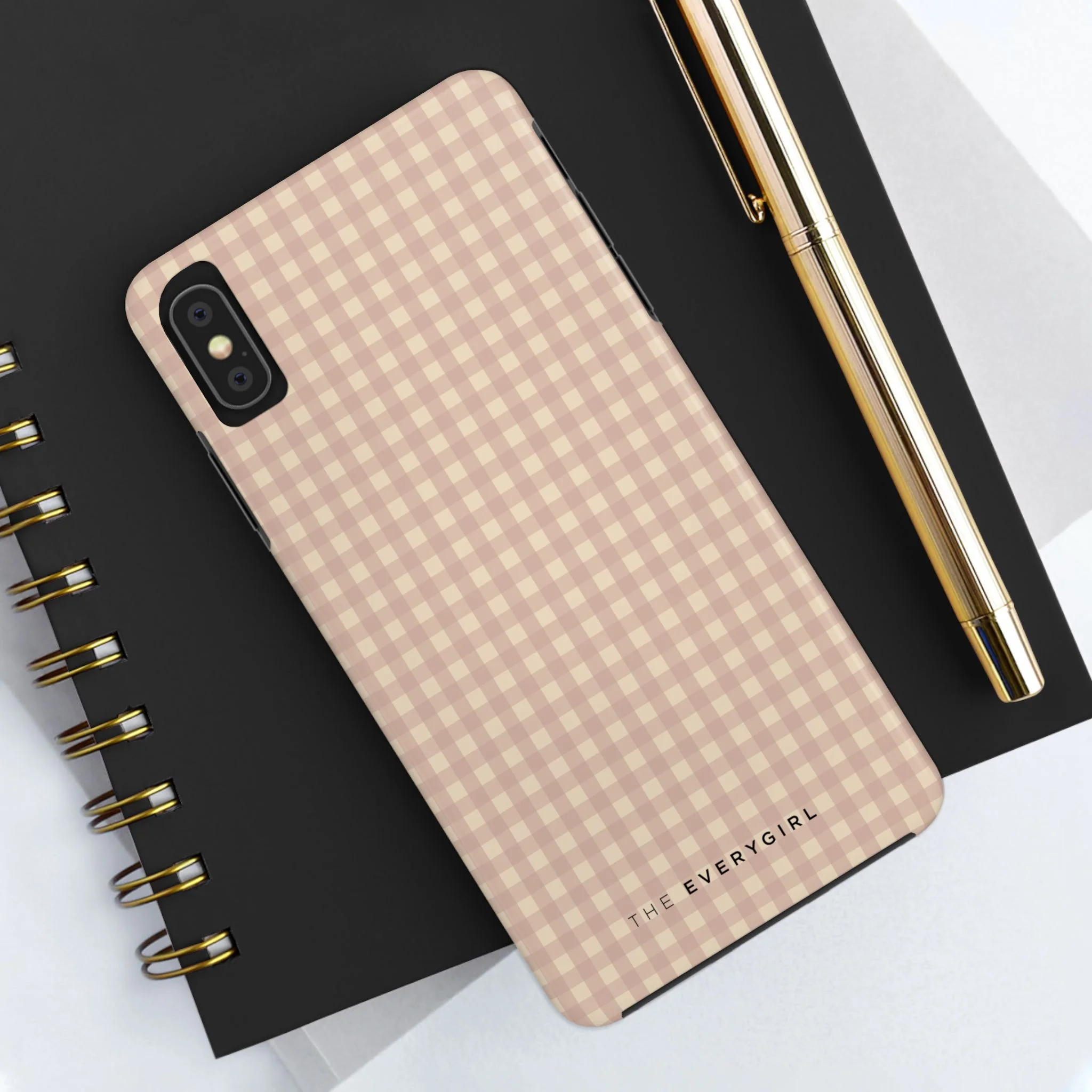 Neutral Blush Gingham IPhone Case - Image 42
