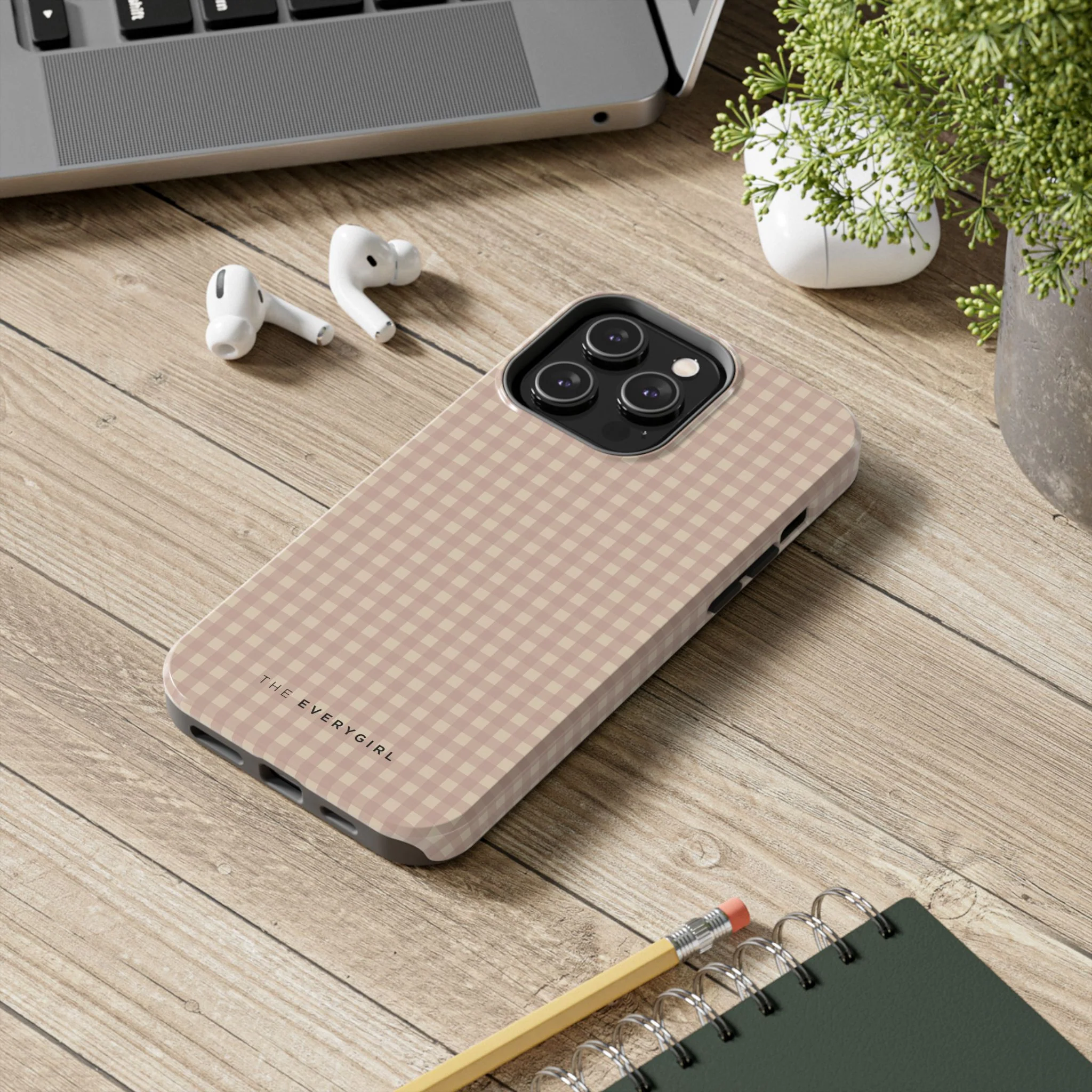 Neutral Blush Gingham IPhone Case - Image 78