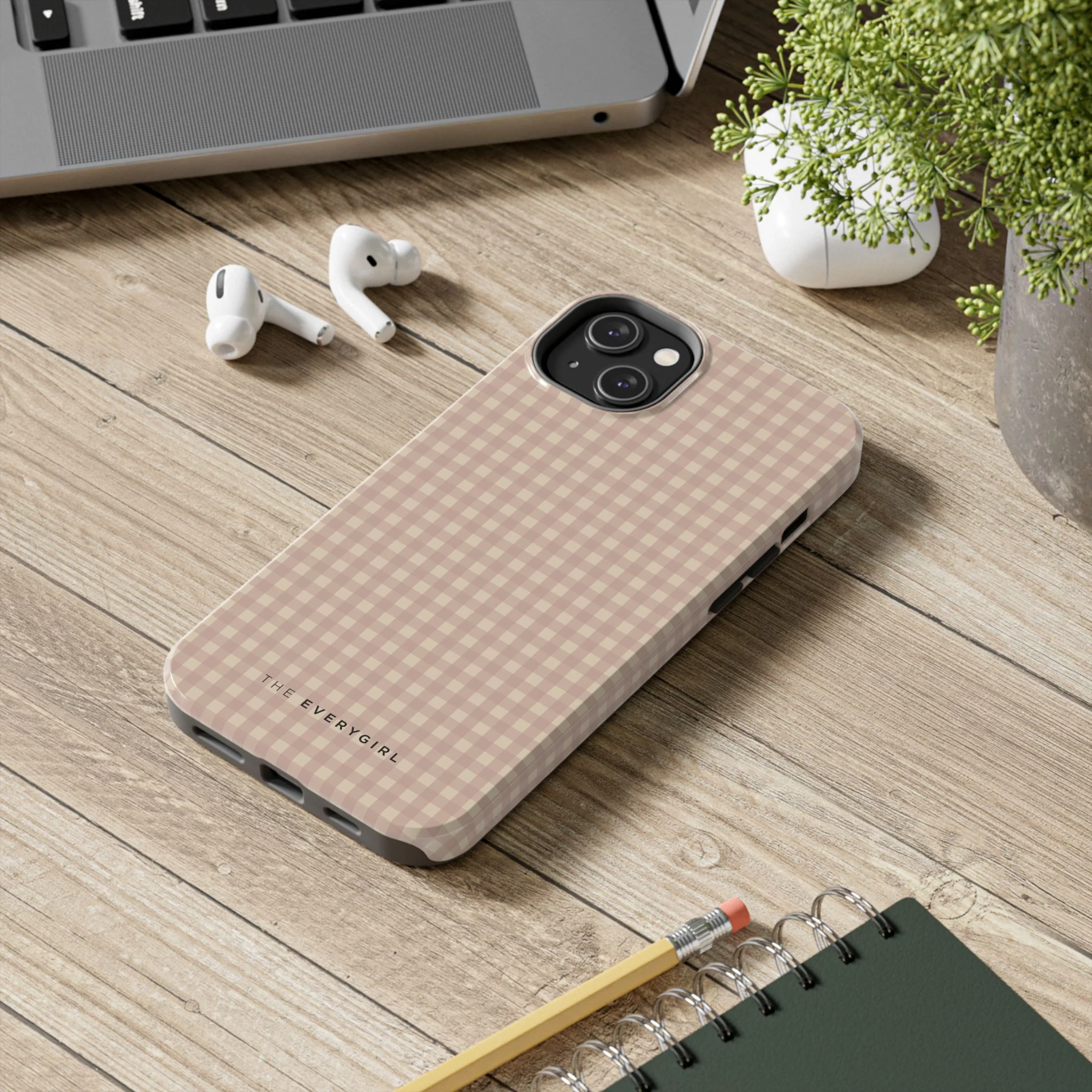 Neutral Blush Gingham IPhone Case - Image 79