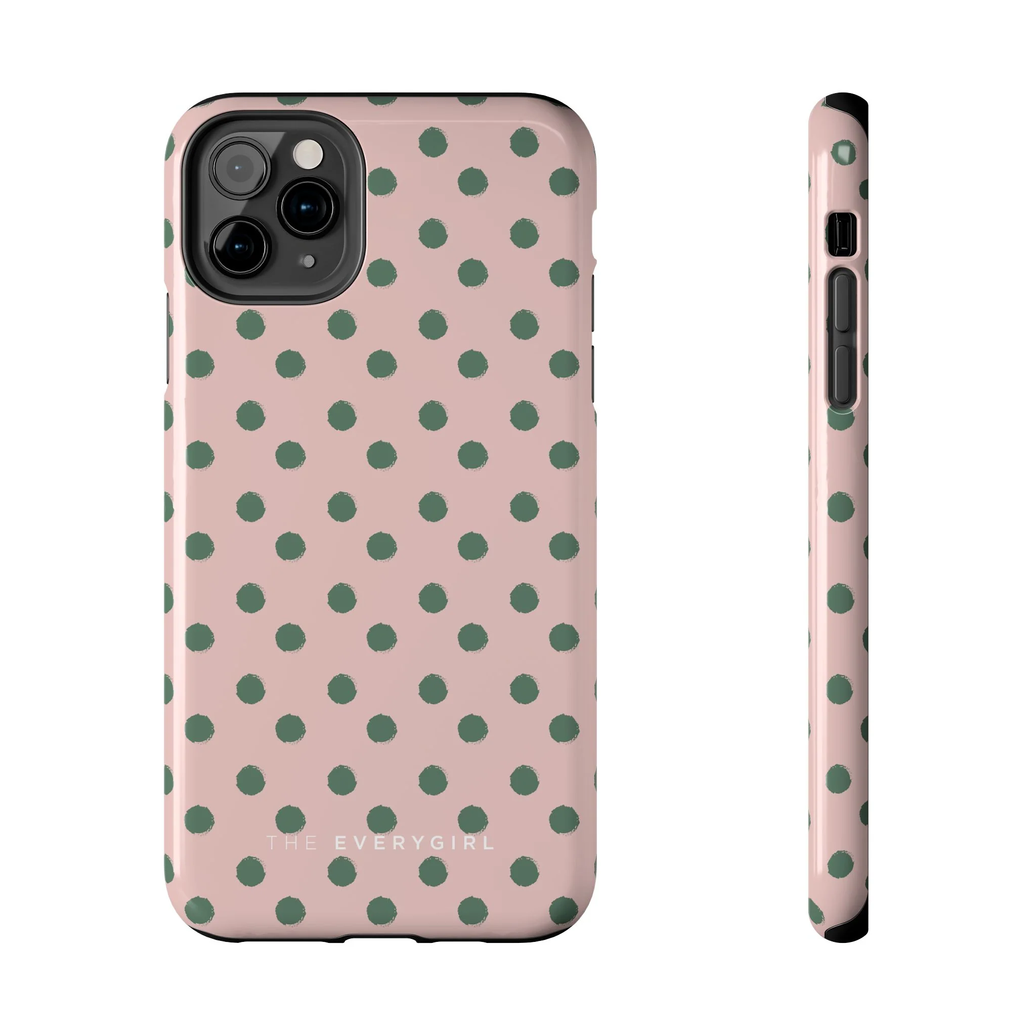 Pink & Green Polka Dots Phone Case - Image 3