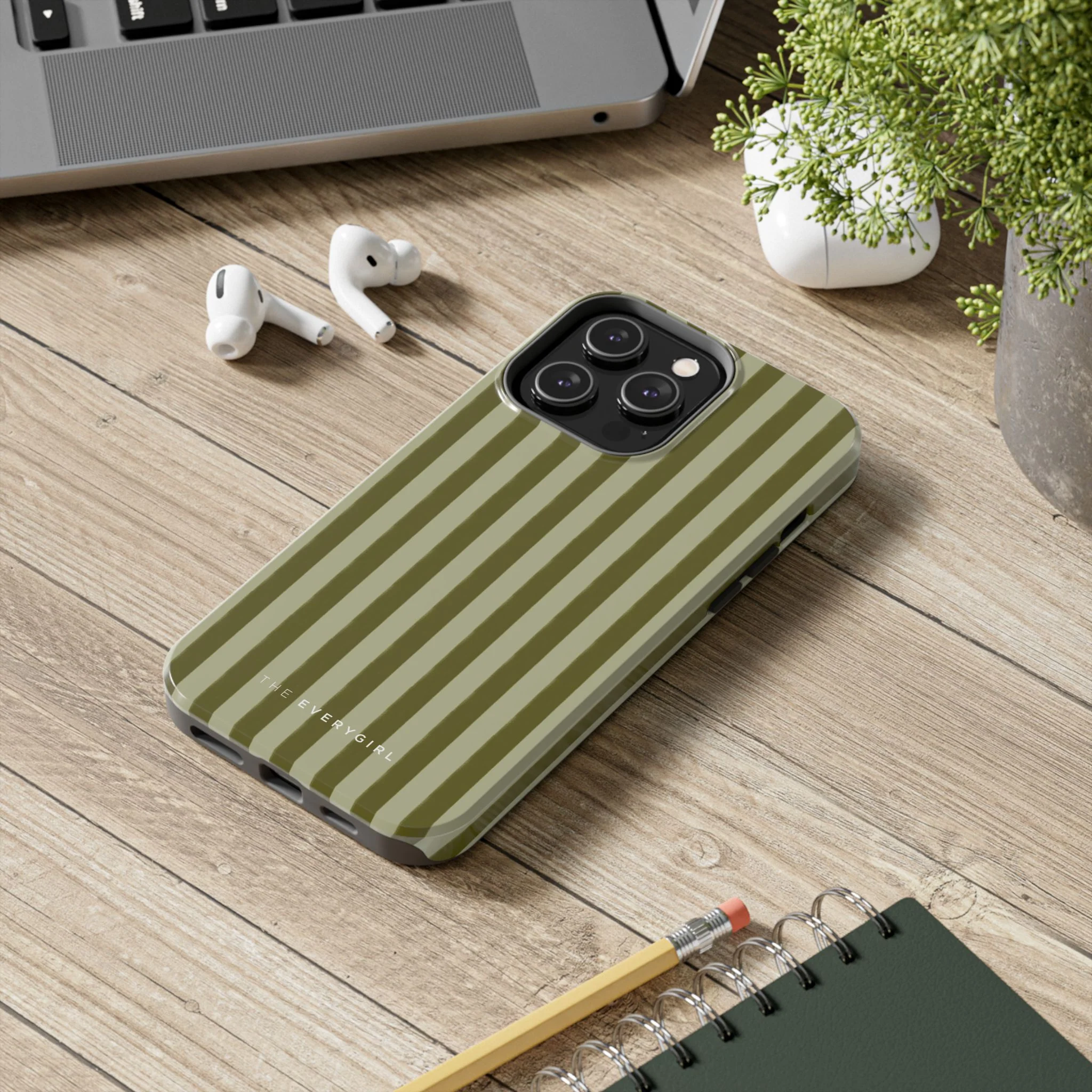 Tone on Tone Green Stripes IPhone Case - Image 79