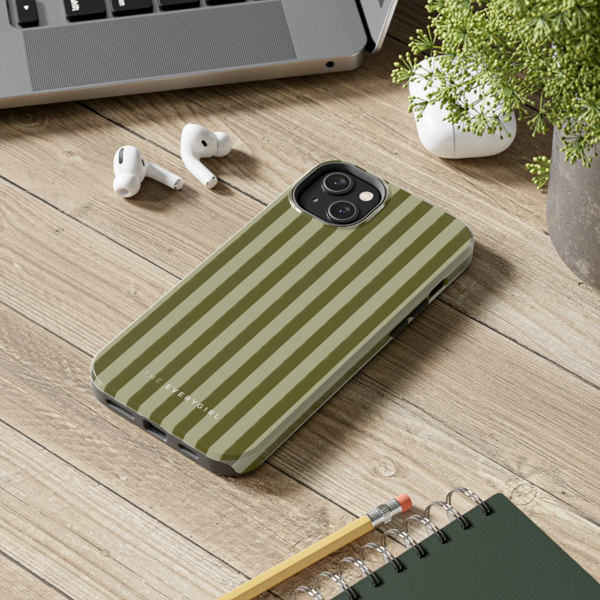 Tone on Tone Green Stripes IPhone Case - Image 80